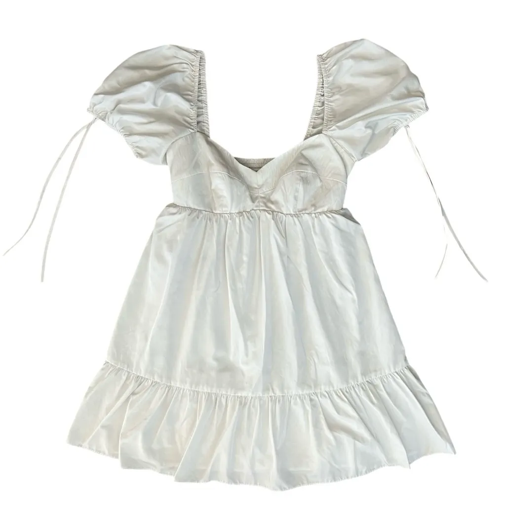 Amanda Uprichard Women’s Sicily Puff Short Sleeve White Mini Dress Size M - Image 3