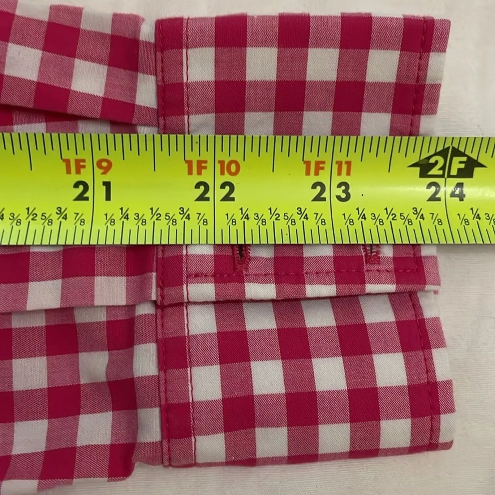 Banana Republic Pink Gingham Non-Iron Fitted Button Up Shirt Womens Size 6 - Image 6