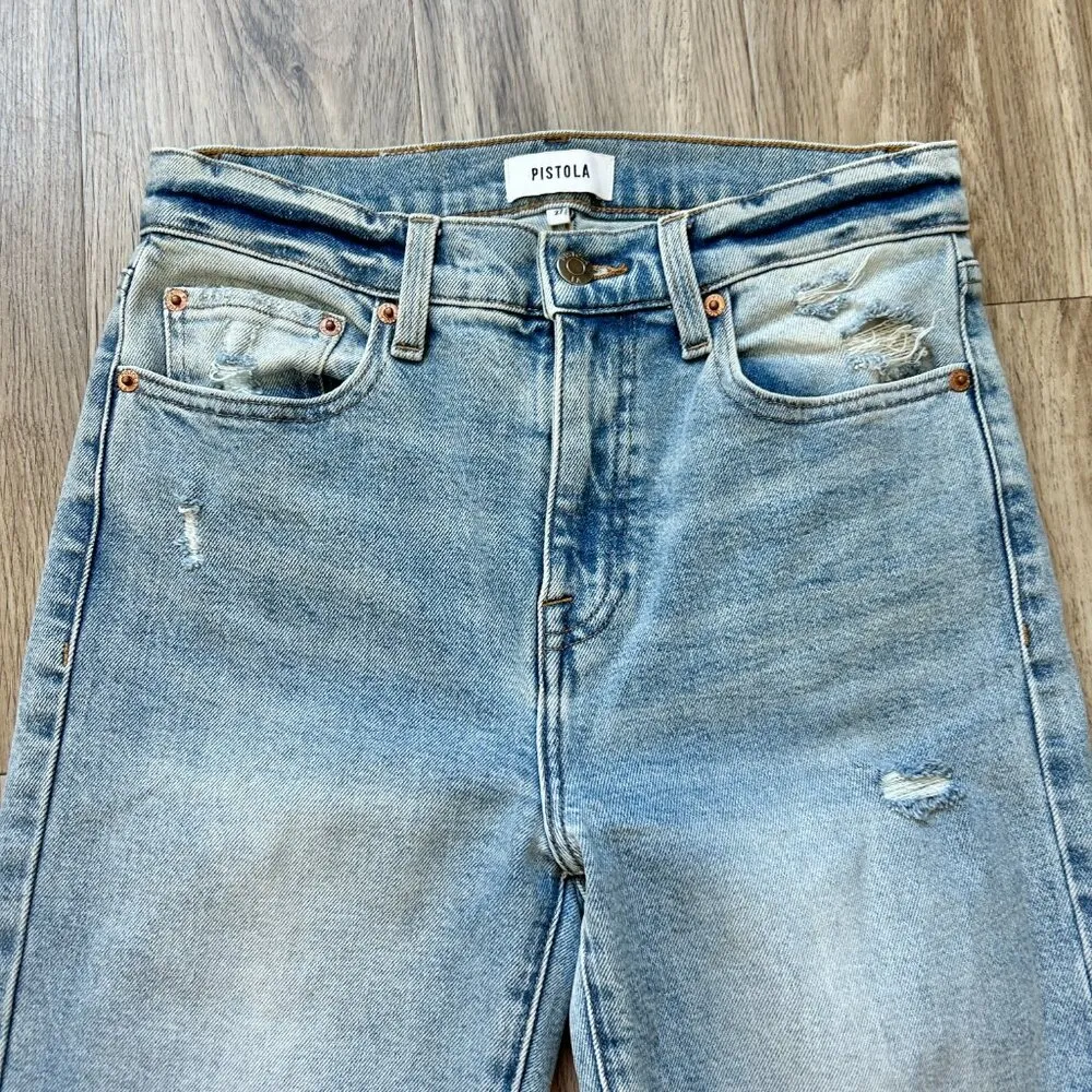 Pistola Lennon High Rise Crop Distressed Bootcut Jeans Size 27 LIKE NEW - Image 5