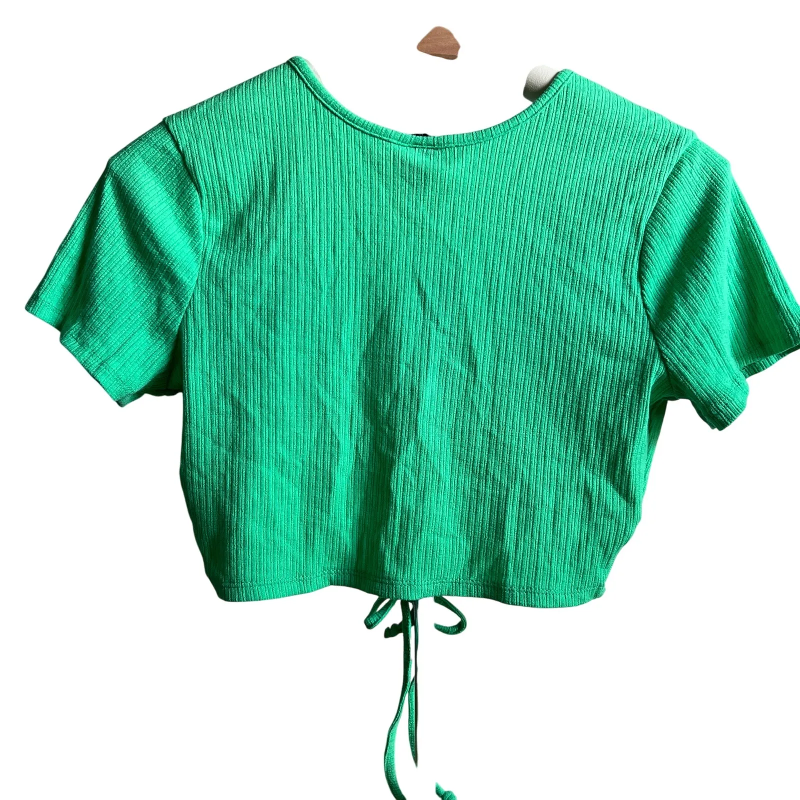 Wild Fable Women's Vibrant Green Short Sleeve Double Tie Shirt - Medium - NWT - Image 7