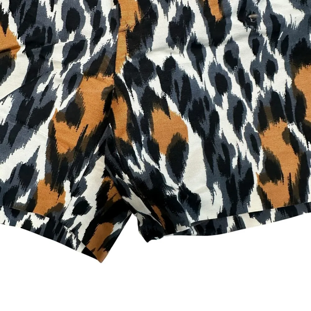 Drawer Lame Designer Animal Print Shorts Size 38 (US 8) Leopard Print Brown - Image 2