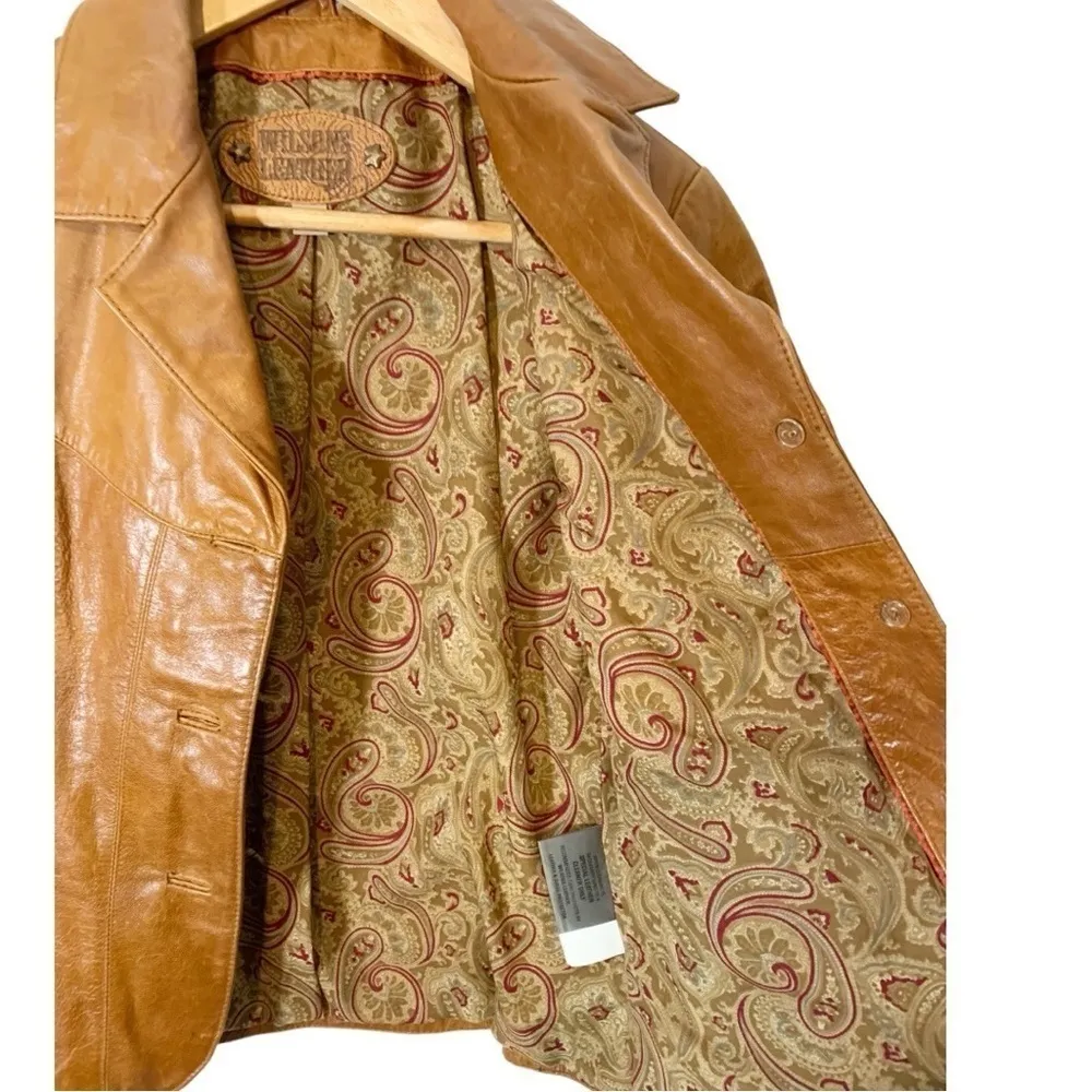 Vintage Wilsons Leather Button Down Jacket Size Small - Image 7