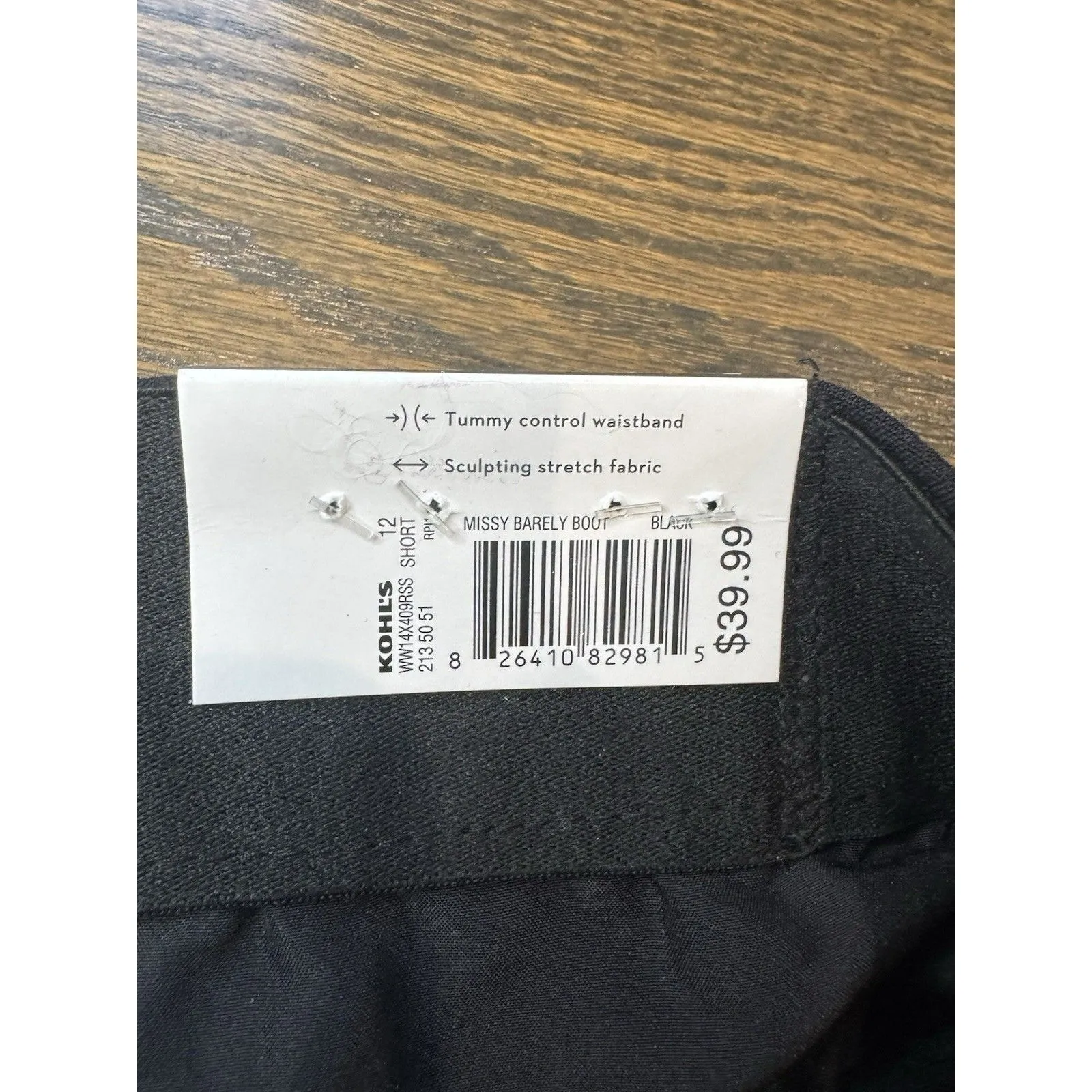 Nine West Pants Black Size 12S Barely Bootcut Mid Rise Dress Zip Fly Women NWT - Image 4