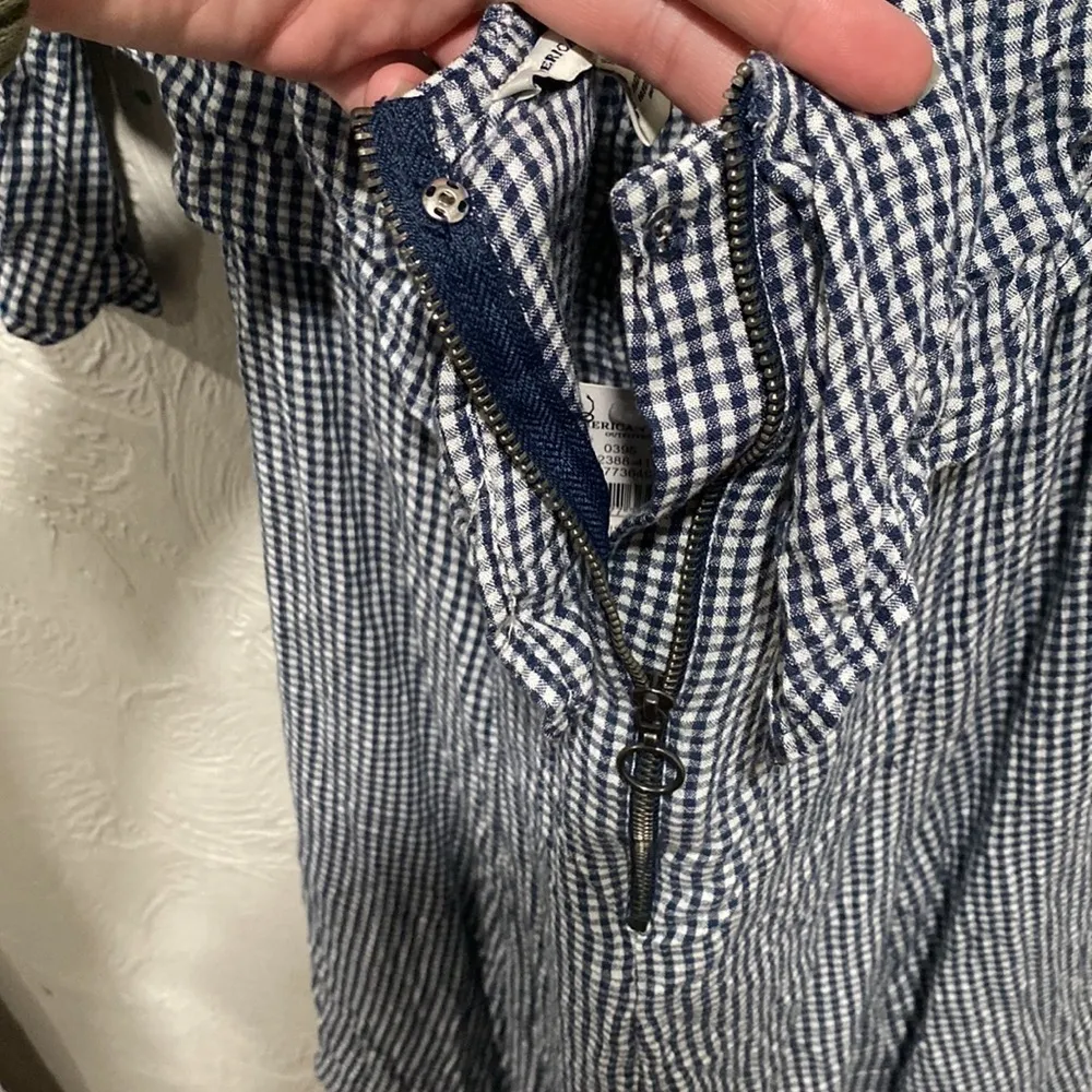 American Eagle Blue Gingham Off The Shoulder Dress Size XL NWT - Image 6