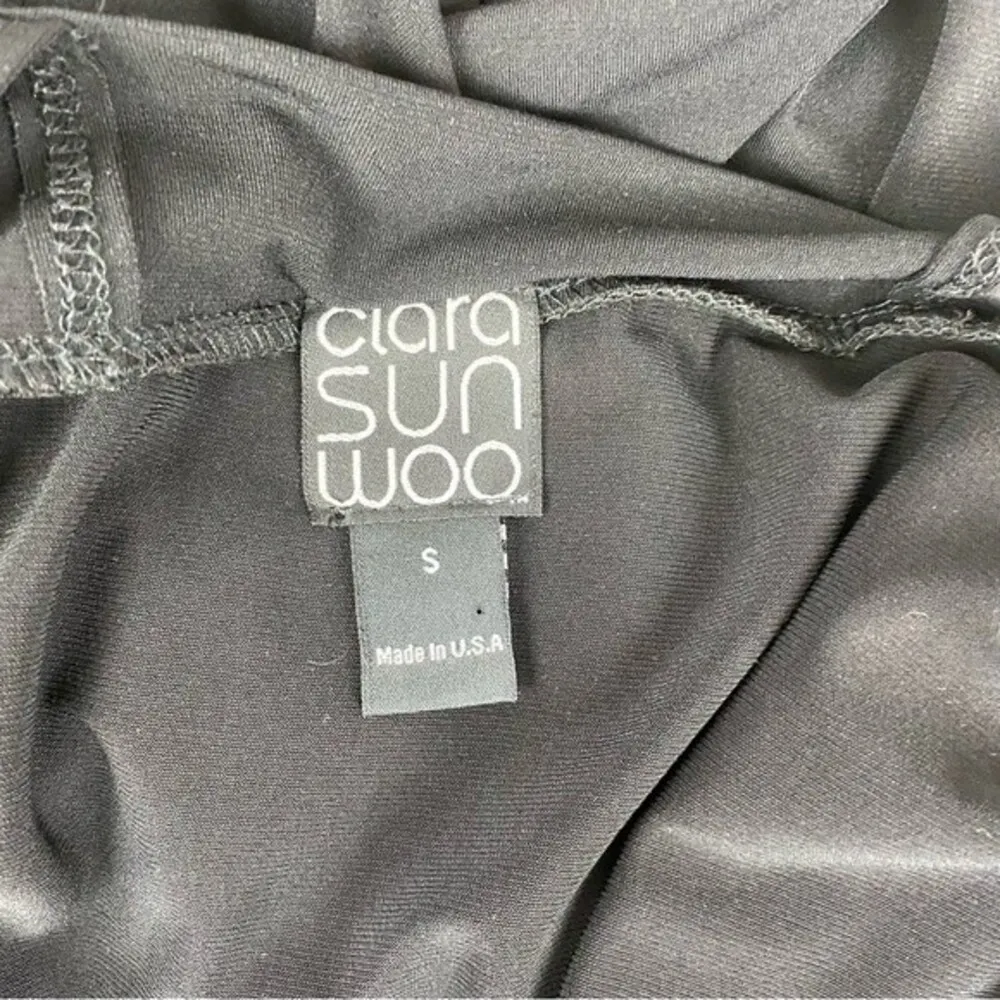 Clara Sun Woo Black Cold Shoulder Sharkbite Hem Tunic Top S - Image 6