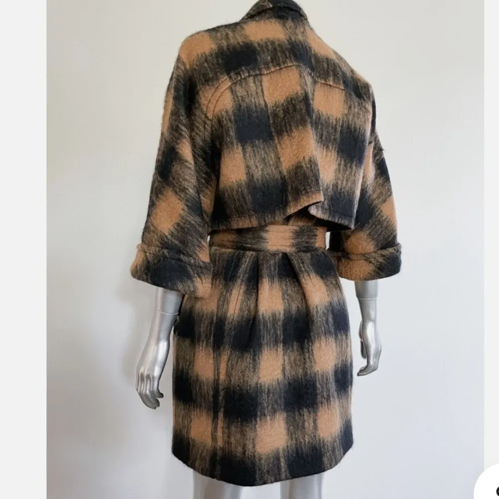 Juicy Couture Coat Jacket XS Plaid Belted 3/4 Sleeve Glaze Chelsea Womens - Image 3
