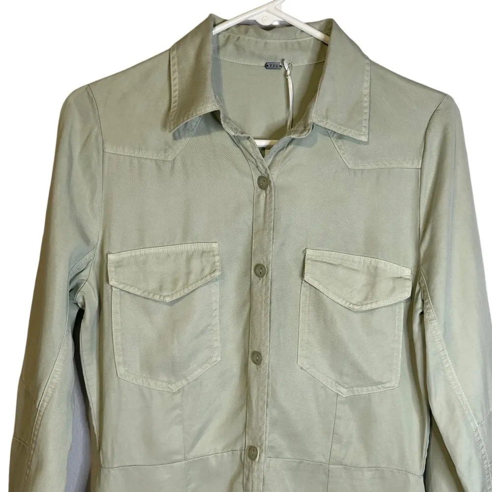 Young‎ Fabulous & Broke YFB Sage Green 100% Tencel Shirt Dress Womens S NWT Boho - Image 2