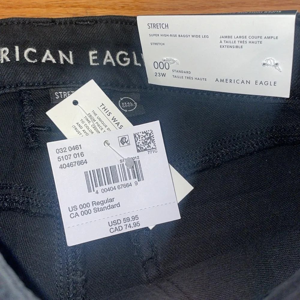 NWT American eagle black wide leg jeans - Image 2