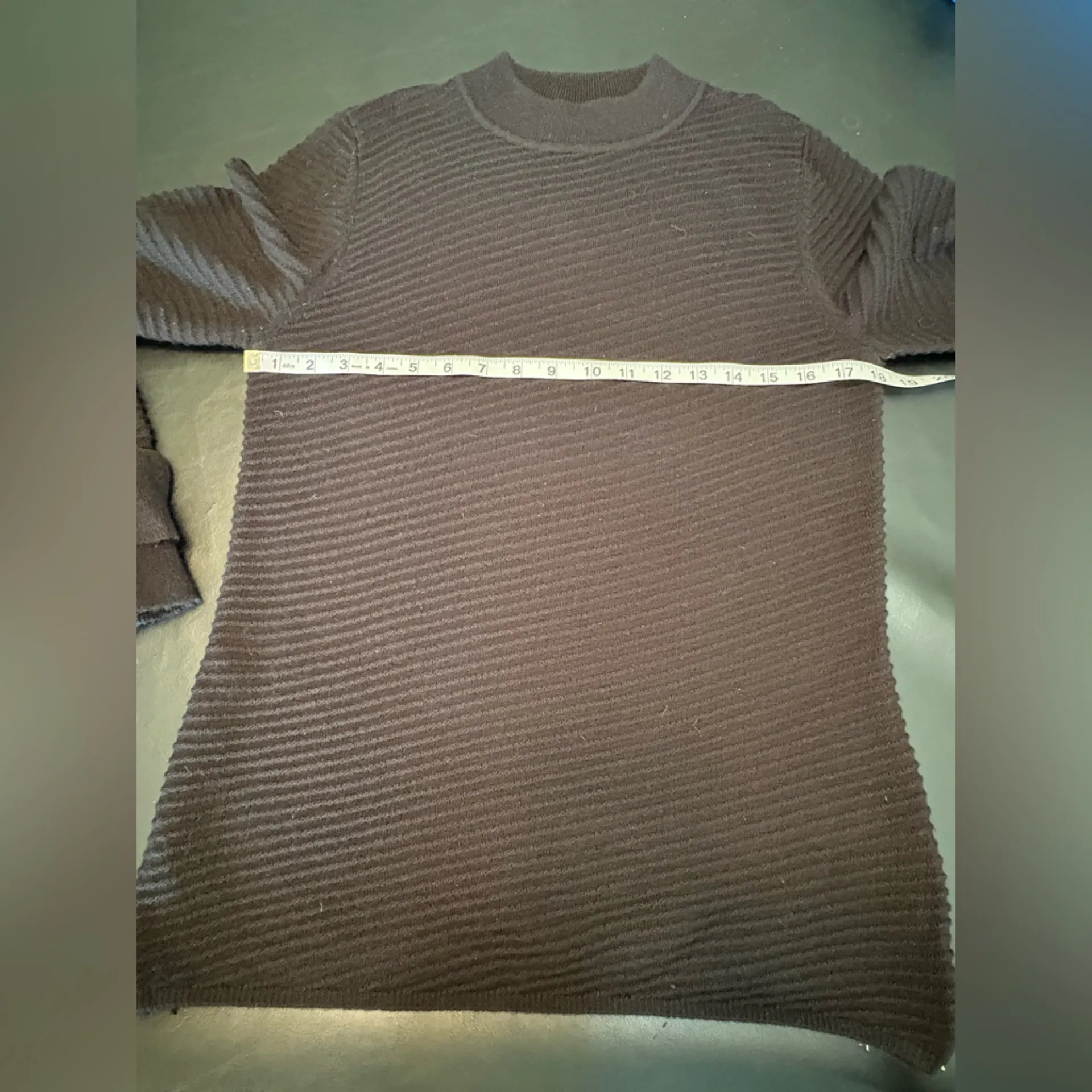 Karl Lagerfeld Black Ribbed Sweater w/ Decretive Sleeves size Small - Image 9