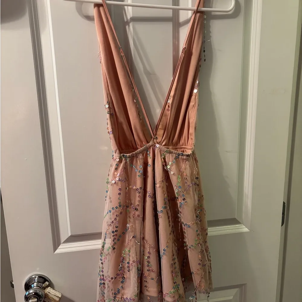 Selfie Leslie Sequin Embellished Mini Dress - Pink - Image 2