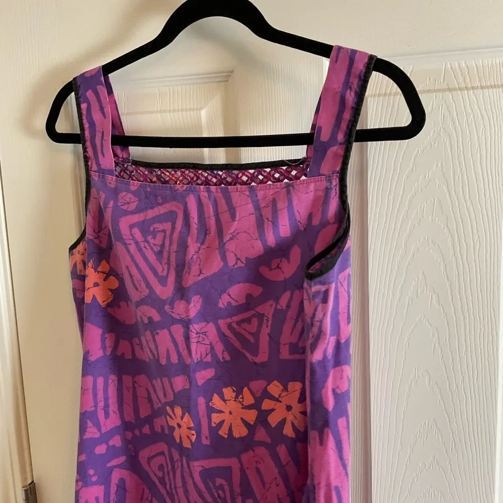 Purple Patterned Dress pocket women’s Size s/m - Image 8