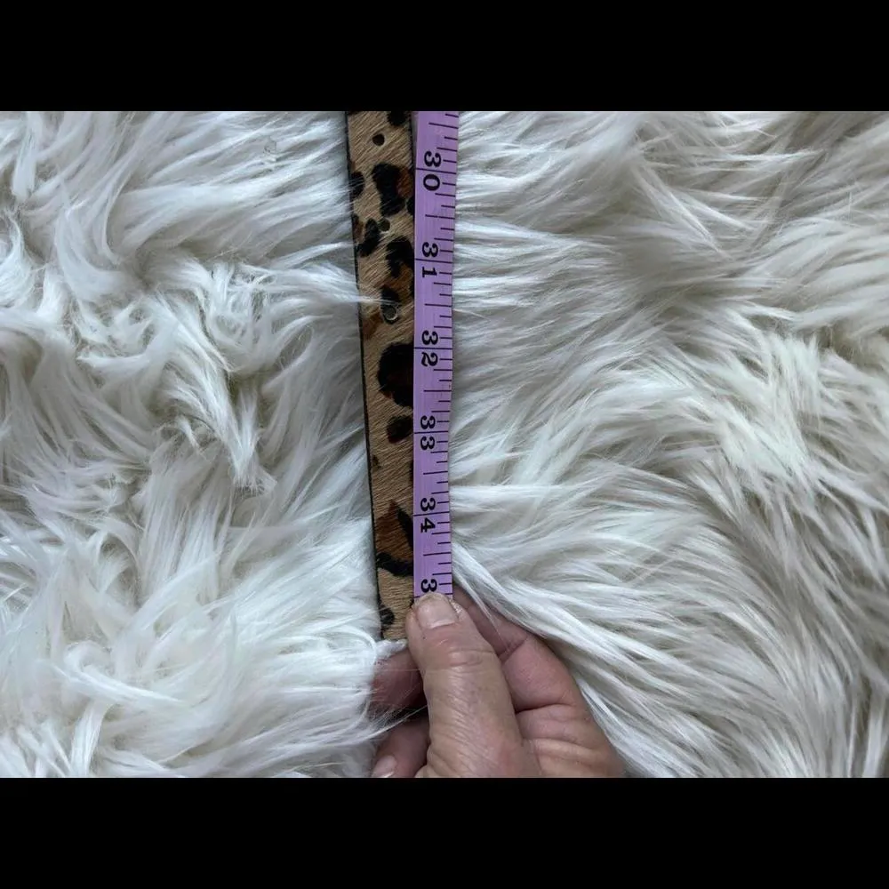 Stylish Leopard Print Belt with Silver Buckle Brown - Image 4