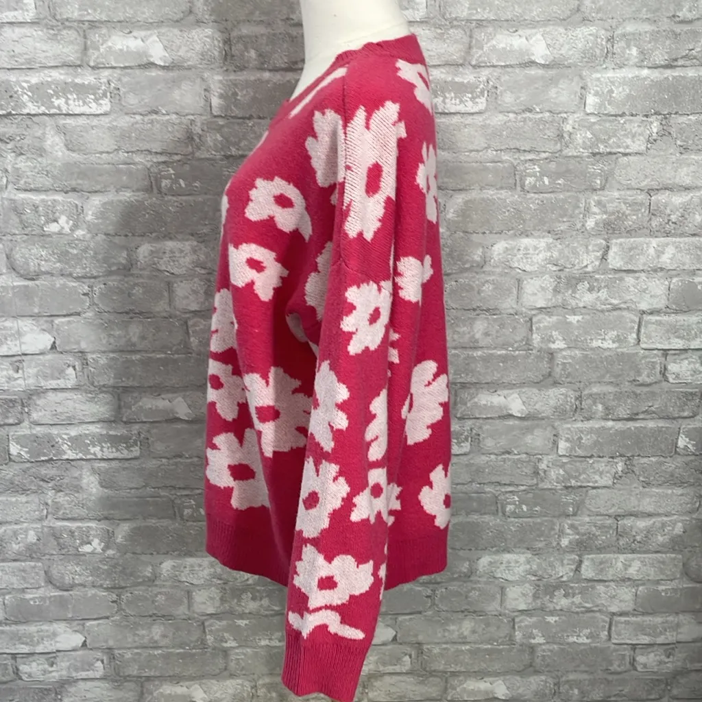 Maurices Pink Floral Jacquard Sweater - Image 3