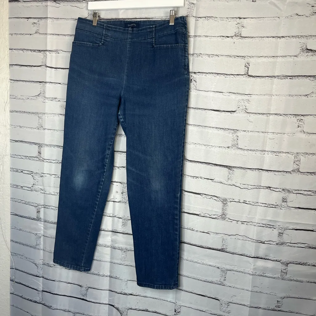Talbots Blue Stretch Straight Leg Jeggings Full Length Classic Women’s Size 12 - Image 8