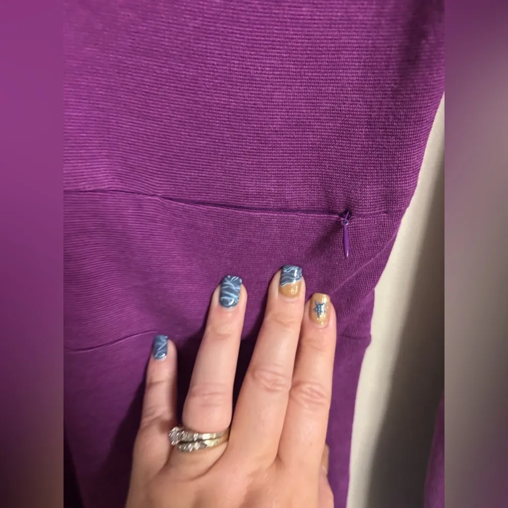 Horny Toad & co Long Sleeve Jersey Dress Purple Tencel Cotton V-Neck Size Small - Image 4