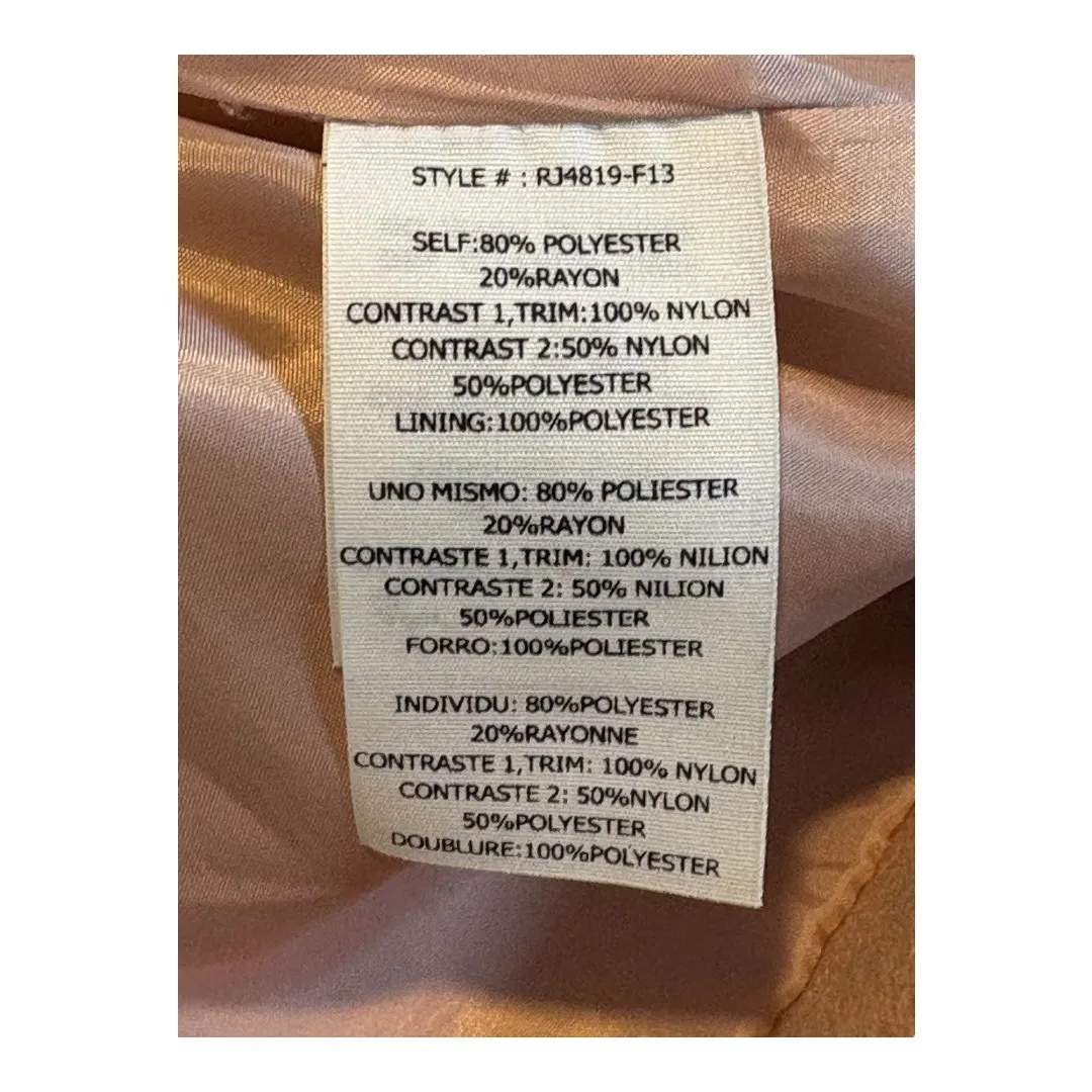 Anthropologie Ryu Wool‎ Blend Pink Brown Lace Trim Dress Jacket Women Size Small - Image 6