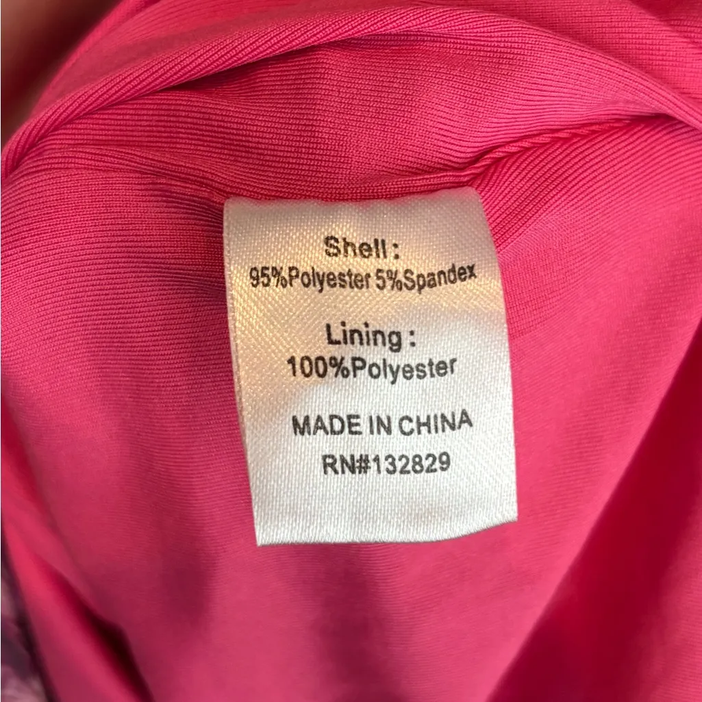 Revolve more to come marina ruched mesh floral pink mini dress size small - Image 7