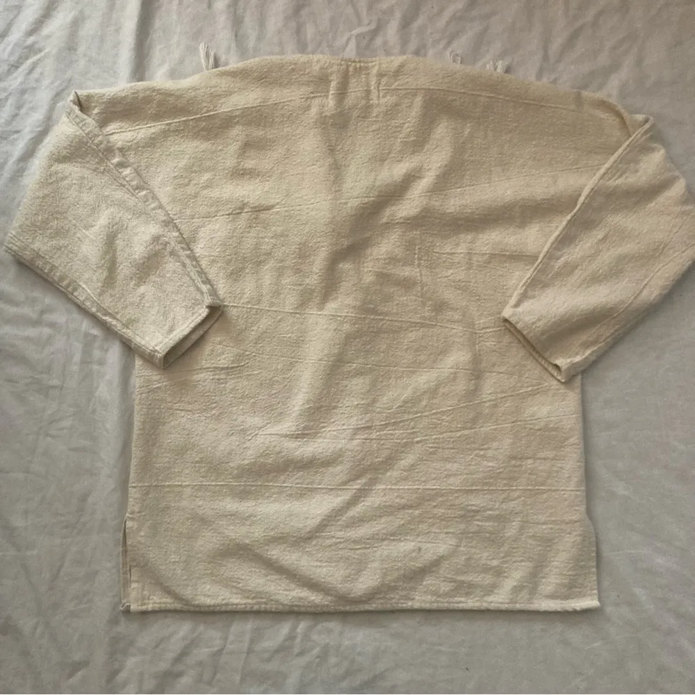 Vintage Western Geometric Fringe Top Size Small Cream - Image 2