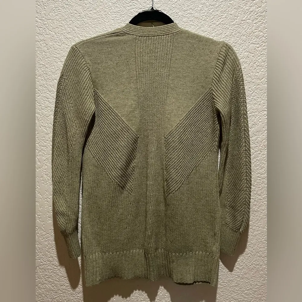 Lululemon Knit Texture Open Cardigan Sweater Olive Green Cardigan Sweater Size 2 - Image 7