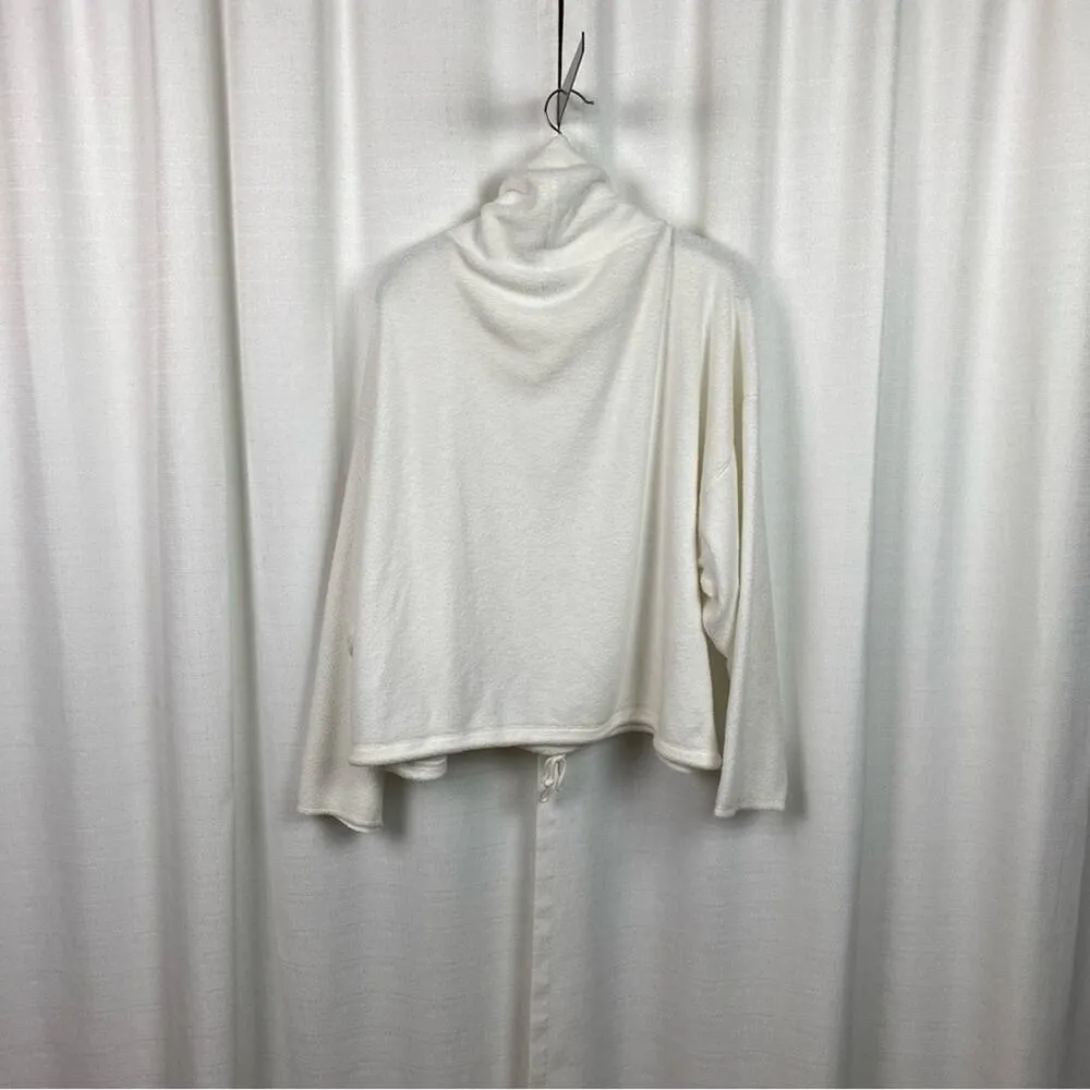 Aerie White Snowed In Fleece Mock Neck Pullover Sz.XL - Image 5