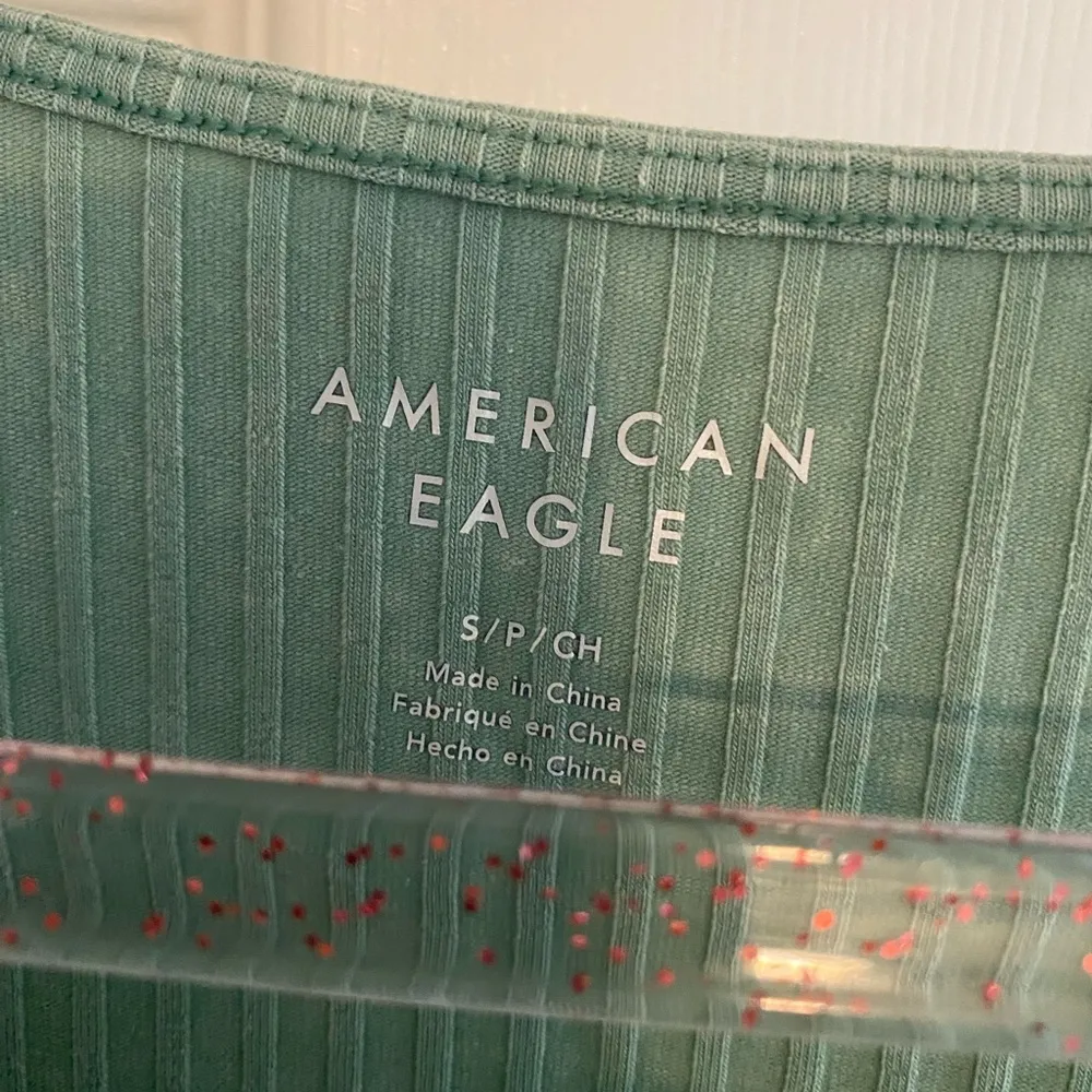 American Eagle Size small green ribbed mini dress notch sleeveless - Image 3