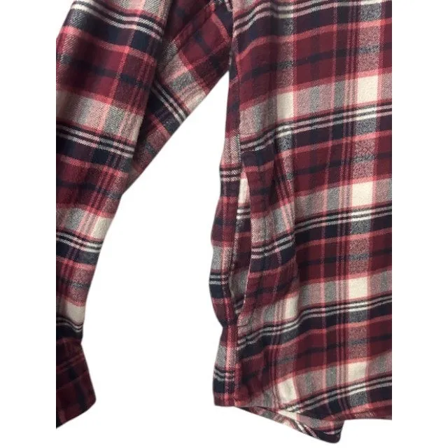 American Eagle Flannel Shirt Womens L Red Plaid Soft Rustic Cabin Core Hiking Size L - Image 11