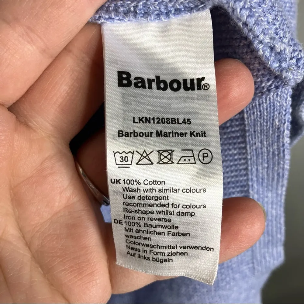 Barbour Mariner Knit relaxed fit sweater 100% cotton blue size 10 - Image 4