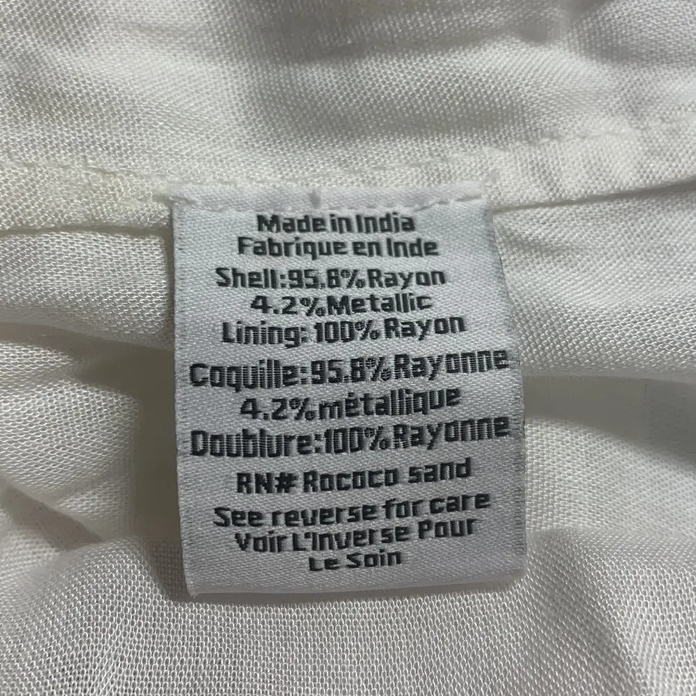 Rococo Sand Elan Metallic Puff Sleeve Midi Dress Size Medium - Image 12