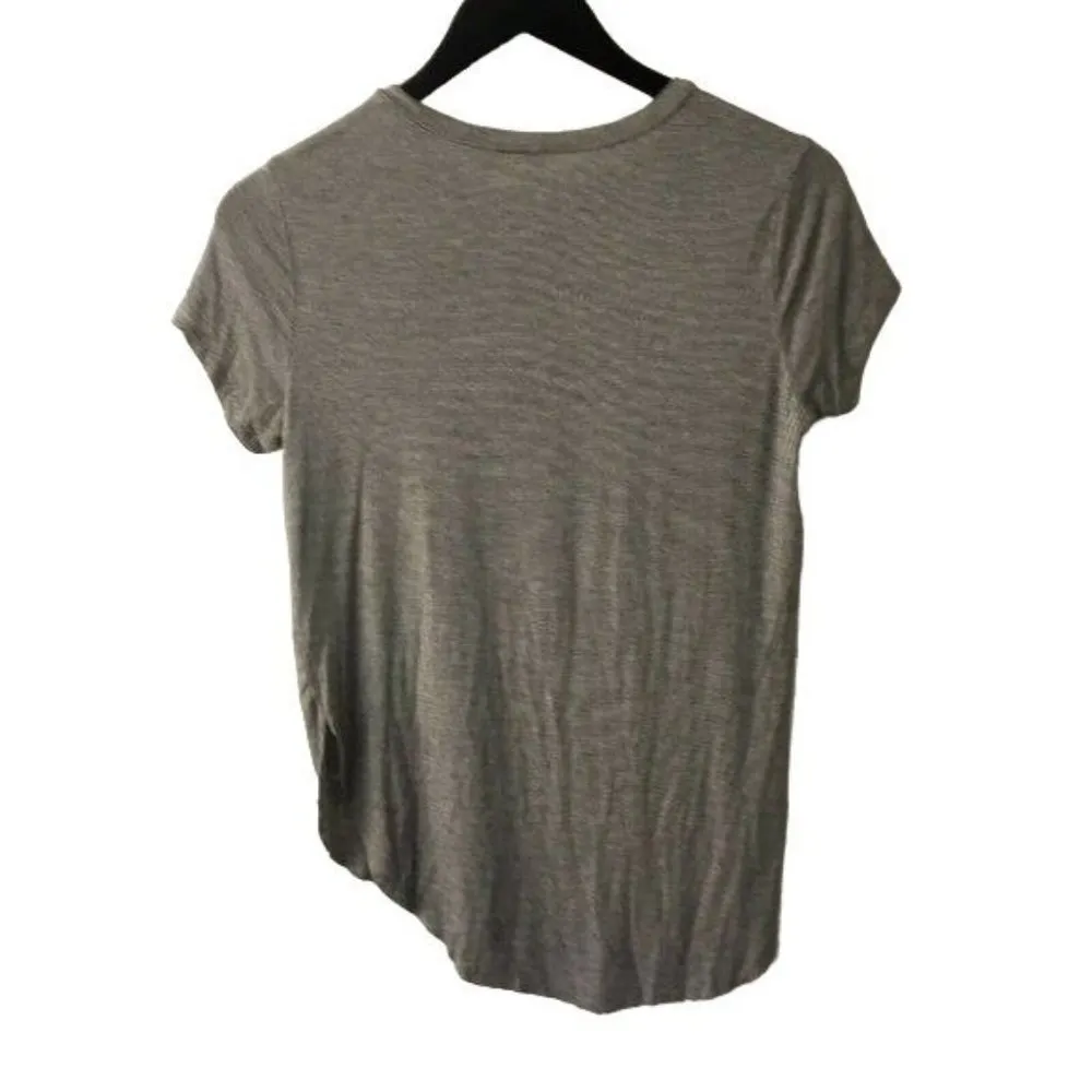 Melrose and Market Striped Top Shirt Tee T Ladies Short Sleeve Cotton Women Gray - Image 4