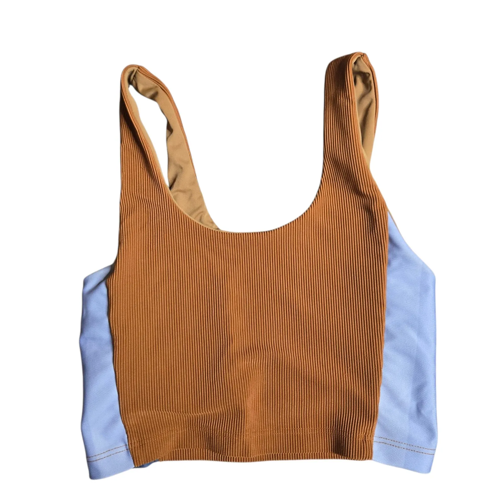 Beach Riot Women's Colorblock Brown/Blue Workout Set Size: XS - Image 3