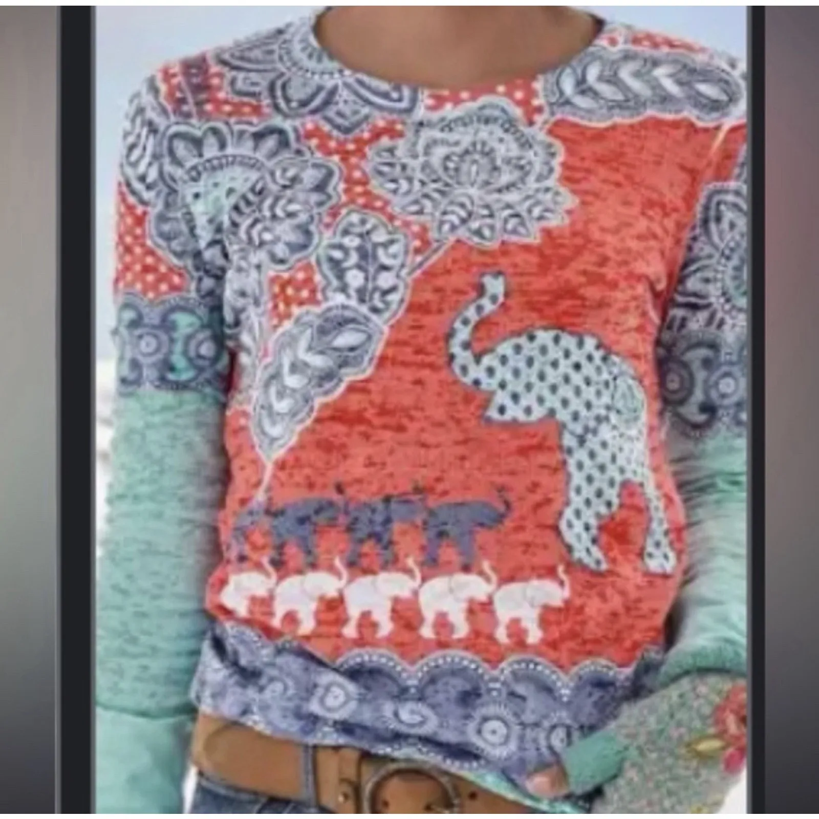 Sundance Elephant March Baby Waffle Tee Whimsey Rose Size Small Long Sleeve Pink - Image 7