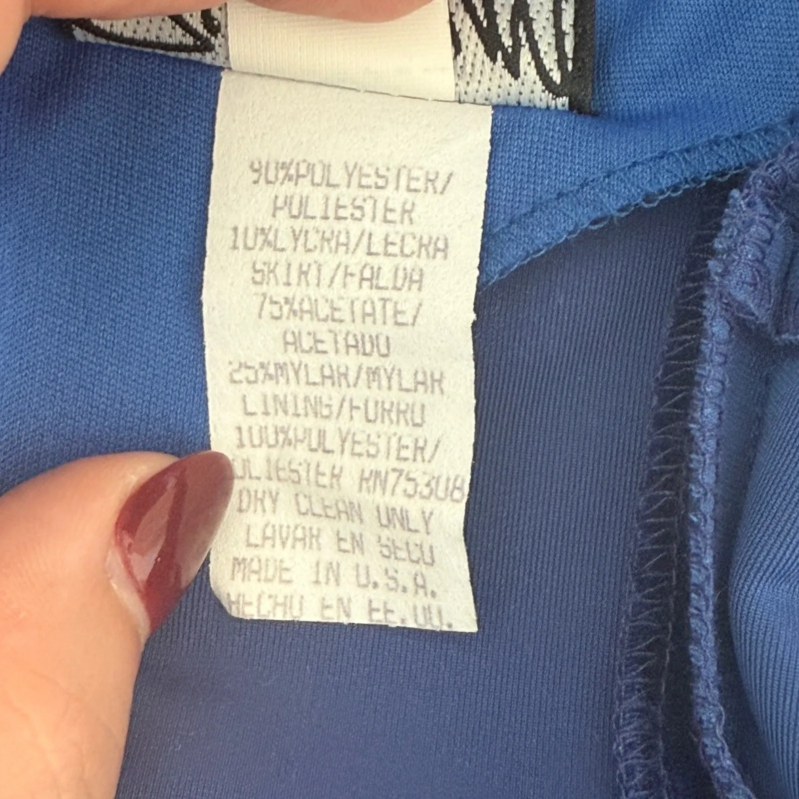 Zum Zum Velvet Slip Dress Blue Size S Vintage 90s - Image 10