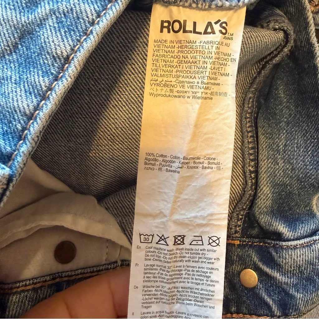 ROLLA’S Heidi high rise loose straight distressed jeans, medium wash sz 26 Blue - Image 13
