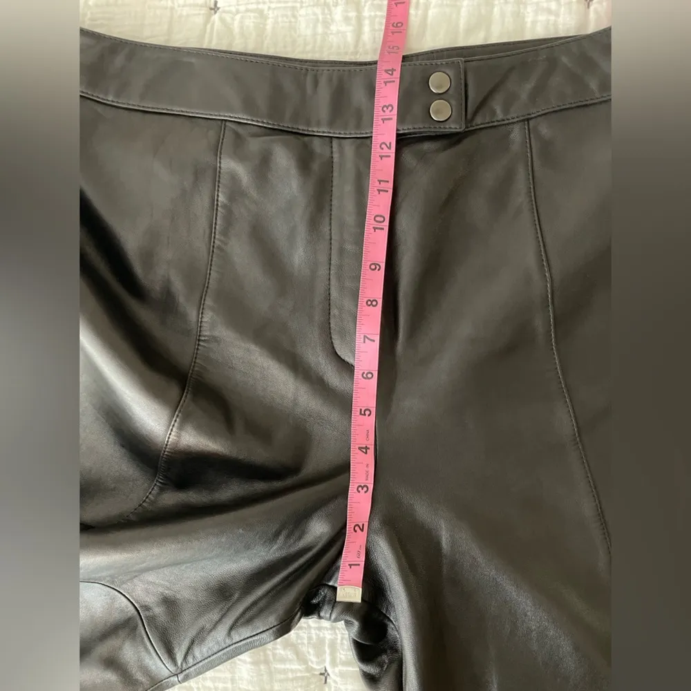 TABOR Vintage Vtg Leather High Rise Straight Leg Pant in Black Plus Size 20 - Image 15