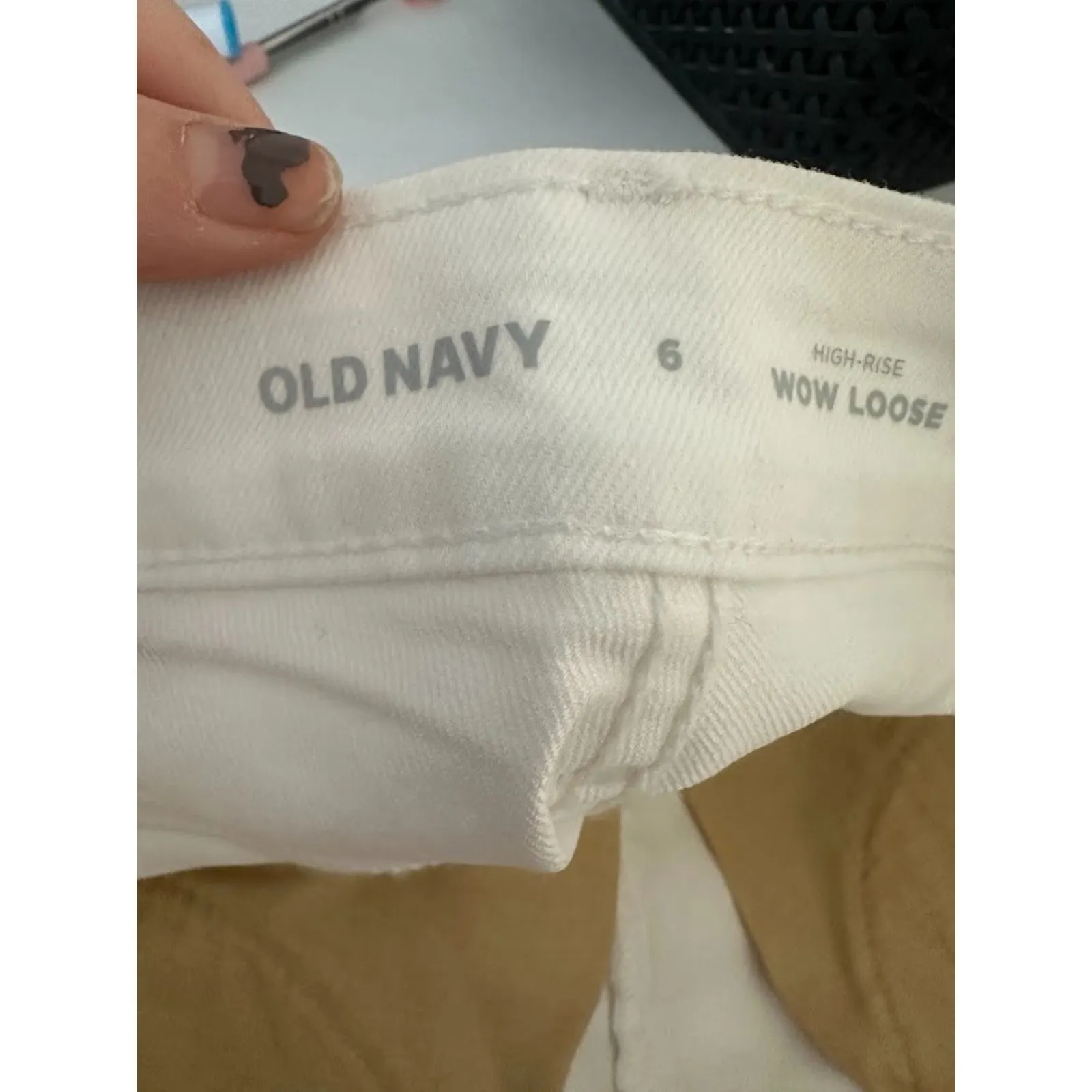 Old Navy Womens High Rise WOW Wide Leg White Denim Jeans Size 6 Stretch Neutral - Image 6