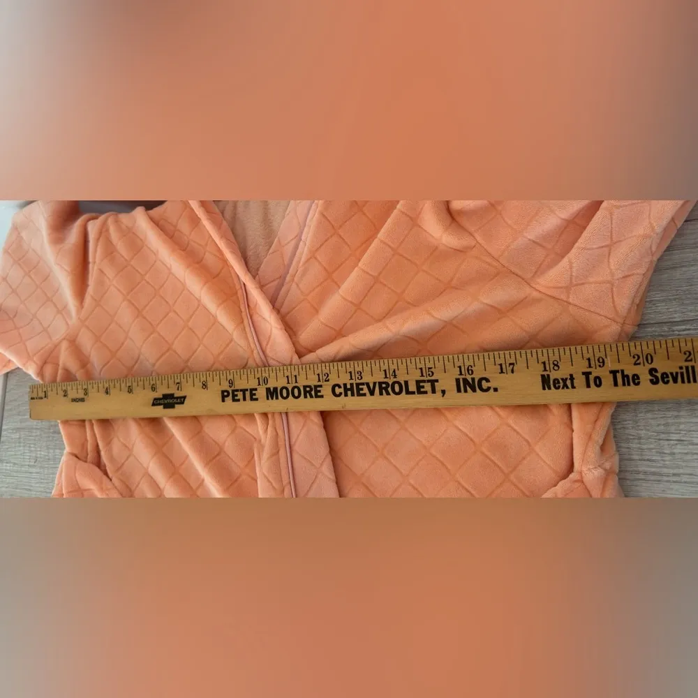 Soft Surroundings Peach Robe Soft Leisure Lounge Pockets Size Large - Image 7