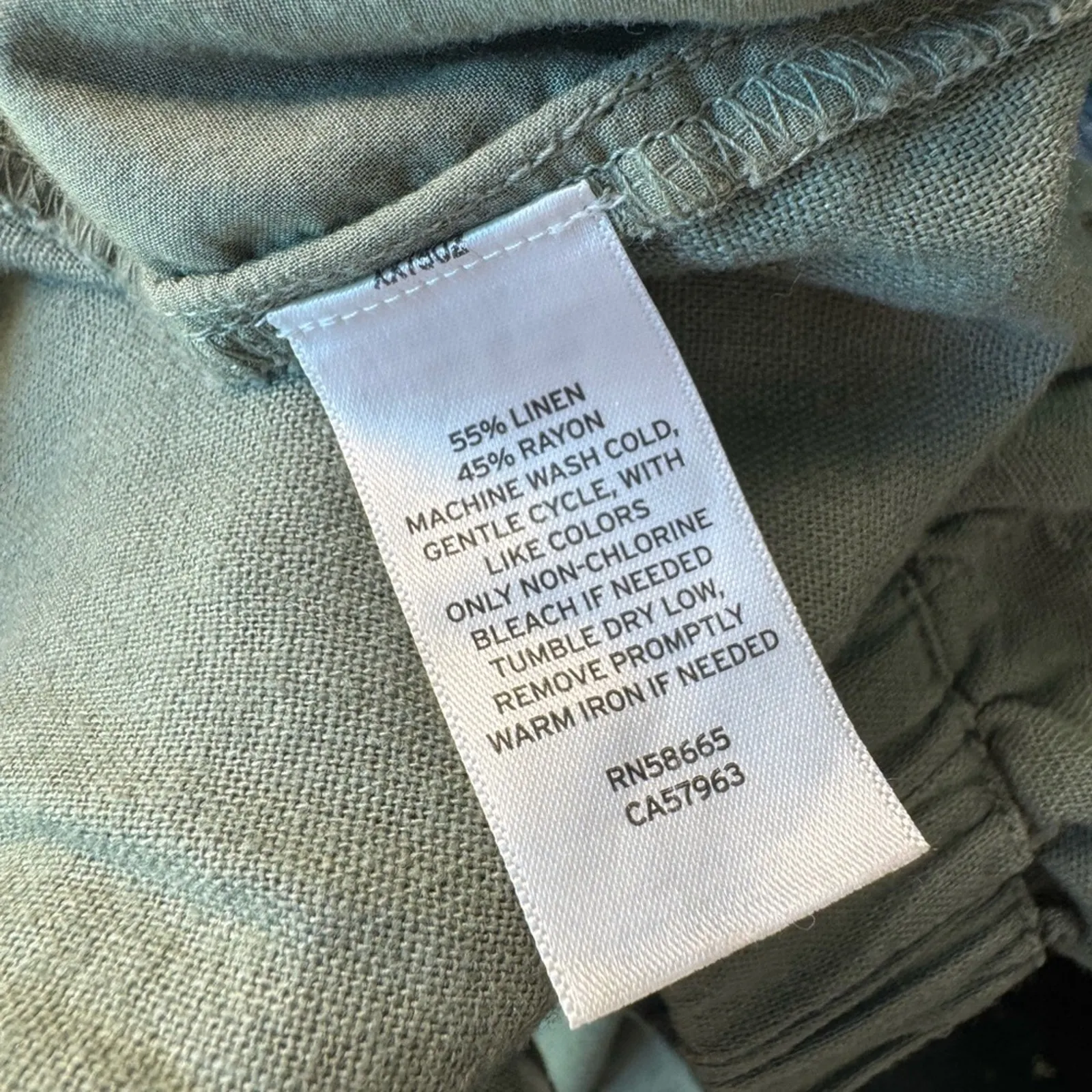 Caslon Linen Blend Olive Green Wide-Leg Pants - Image 7