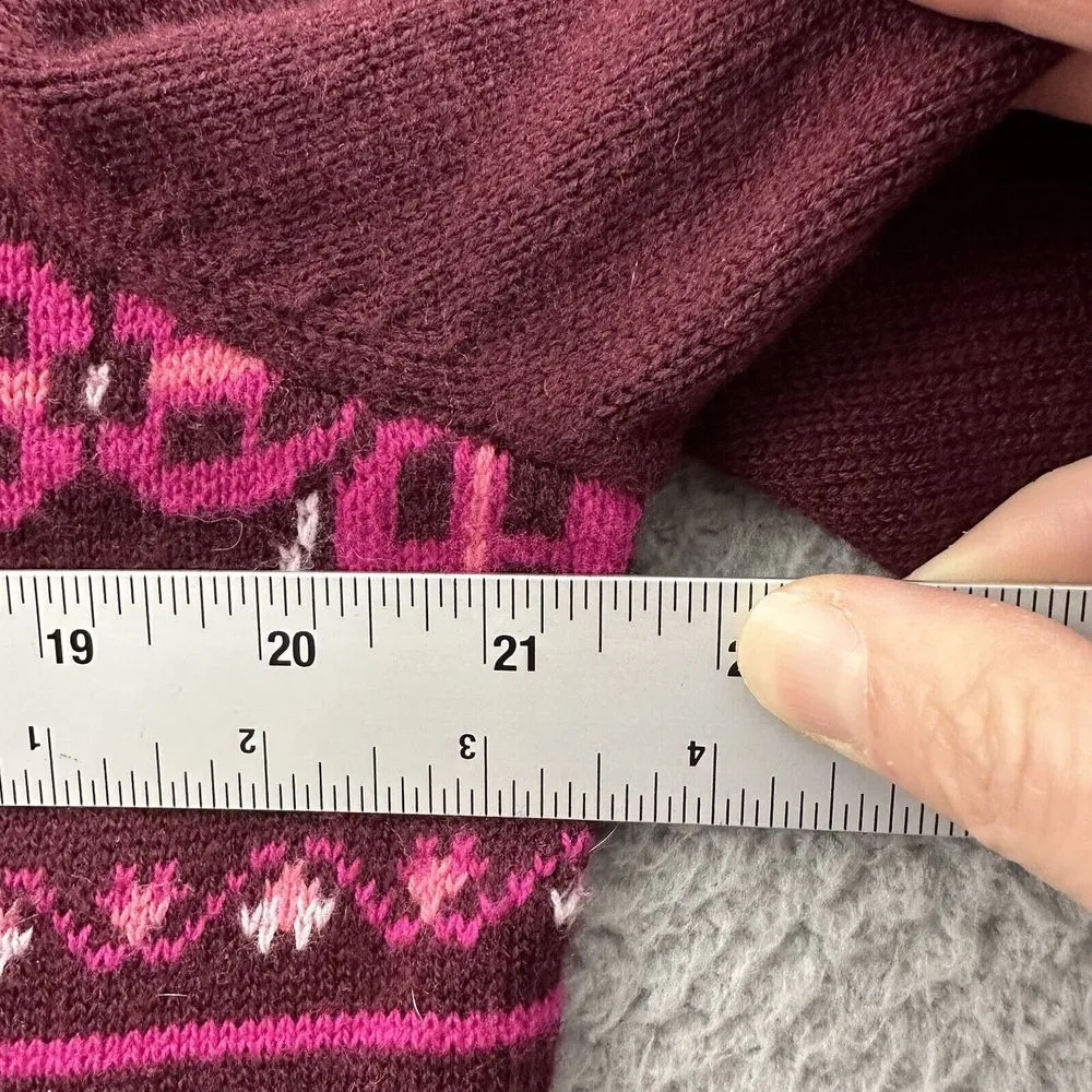 Talbots Fair Isle‎ Jeweled Rhinestone Knit Sweater Lambswool Blend Preppy W XLP - Image 6