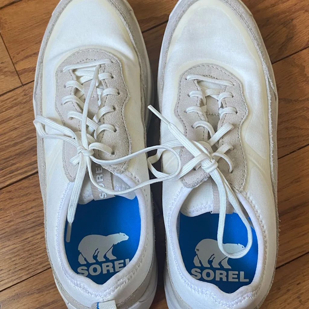 Women's Sorel Ona White Beige Chunky Sneakers Size 9.5 NL4855-125‎ - Image 3