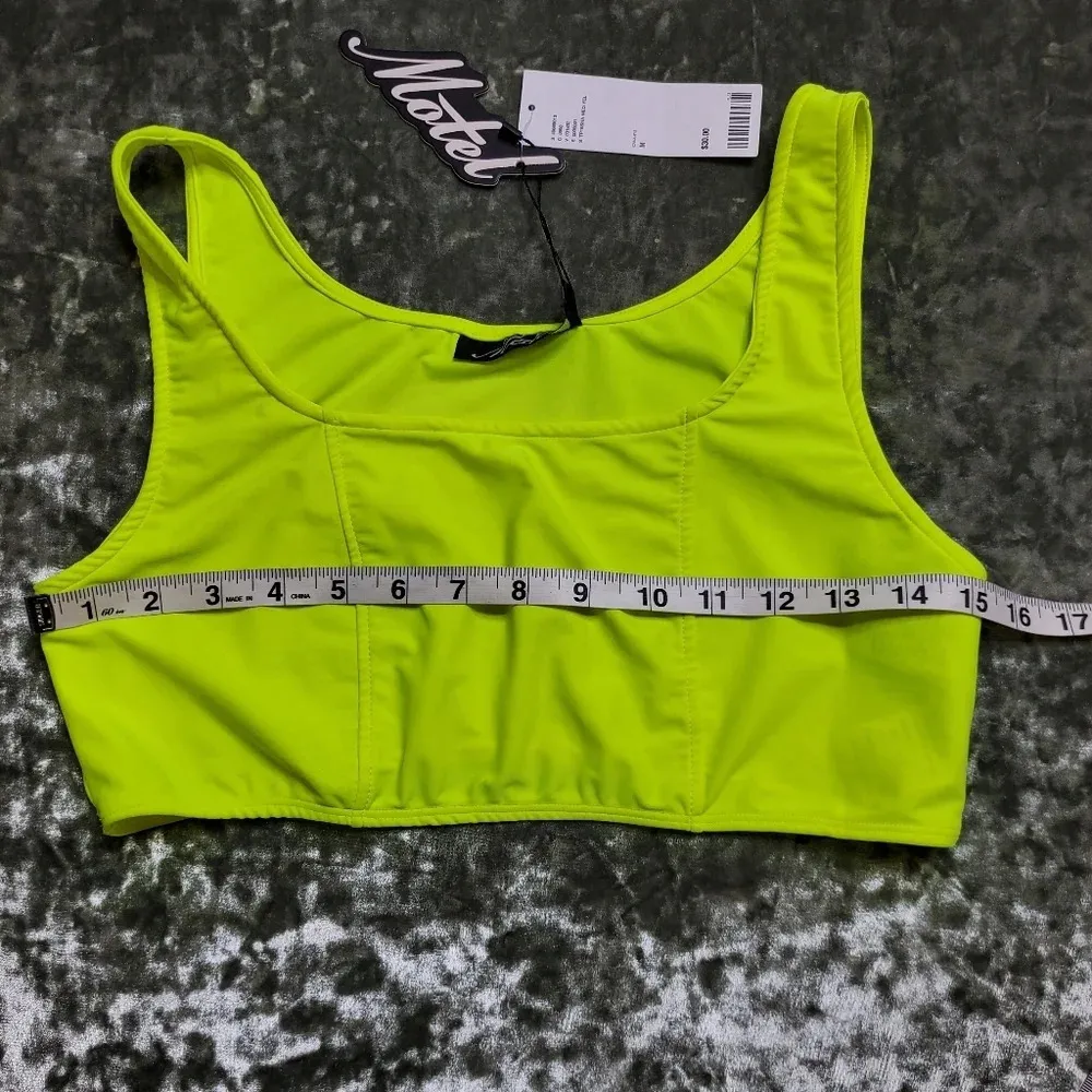 Urban Outfitters Motel Shani Neon Yellow Crop Top - Image 6