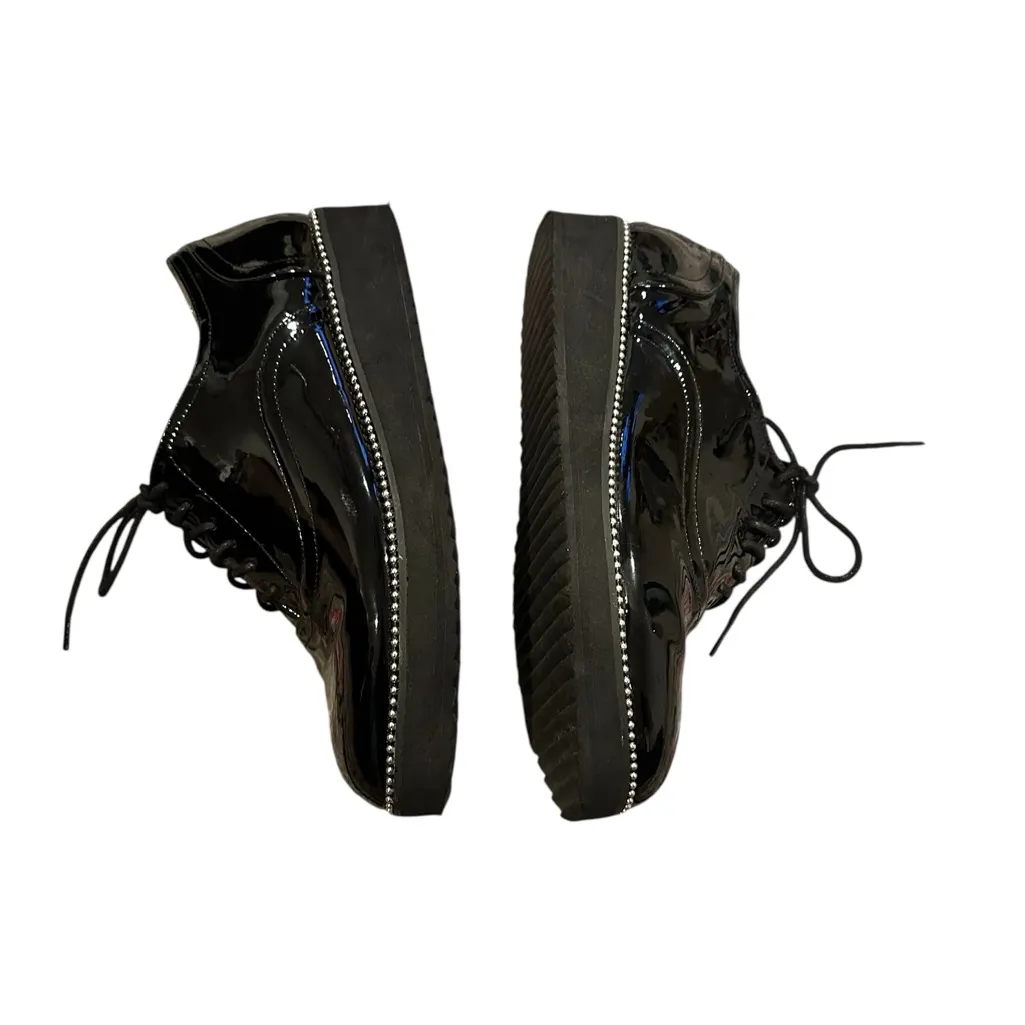 Torrid Patent Leather Glossy Laceup Black Oxford Platform Shoes 9.5 - Image 4
