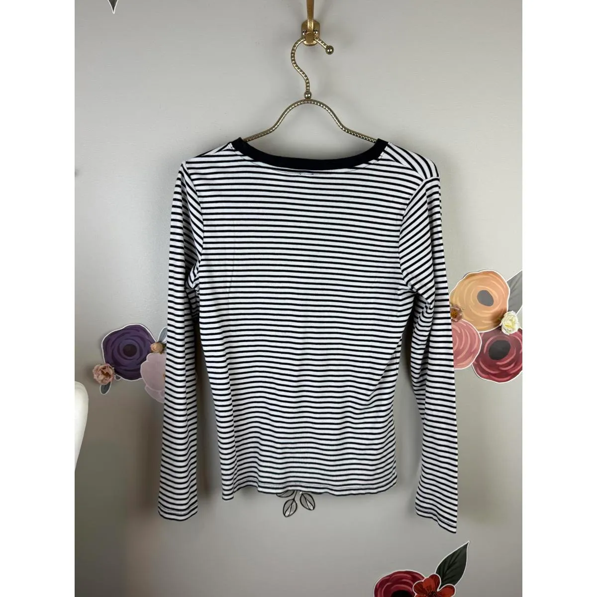 Levi's Striped Black and White Baby Long Sleeve Tee - Size - Medium - Image 4