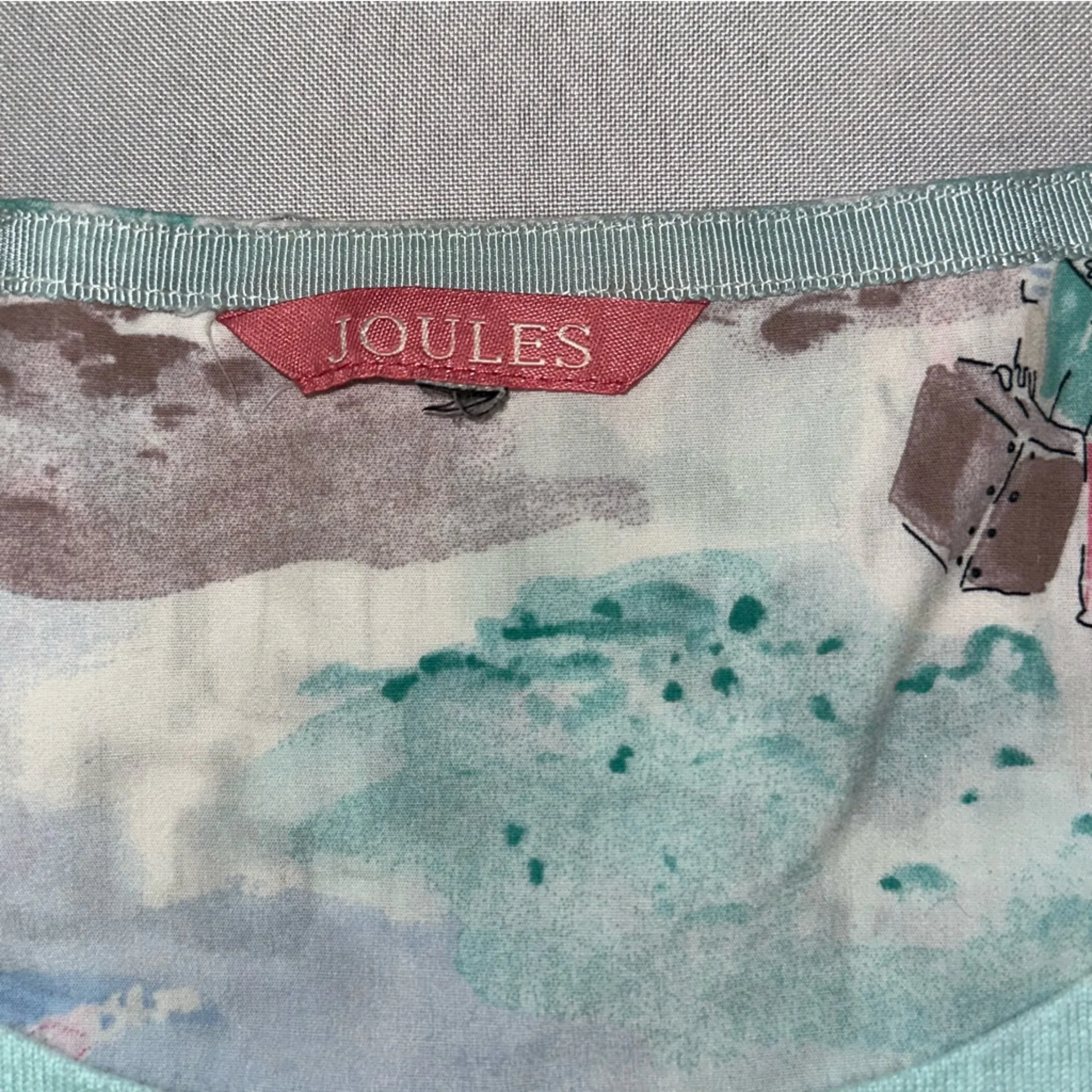 Joules Mixed Media Top Blue White Stripes French Market Women's Size 14 - Image 9