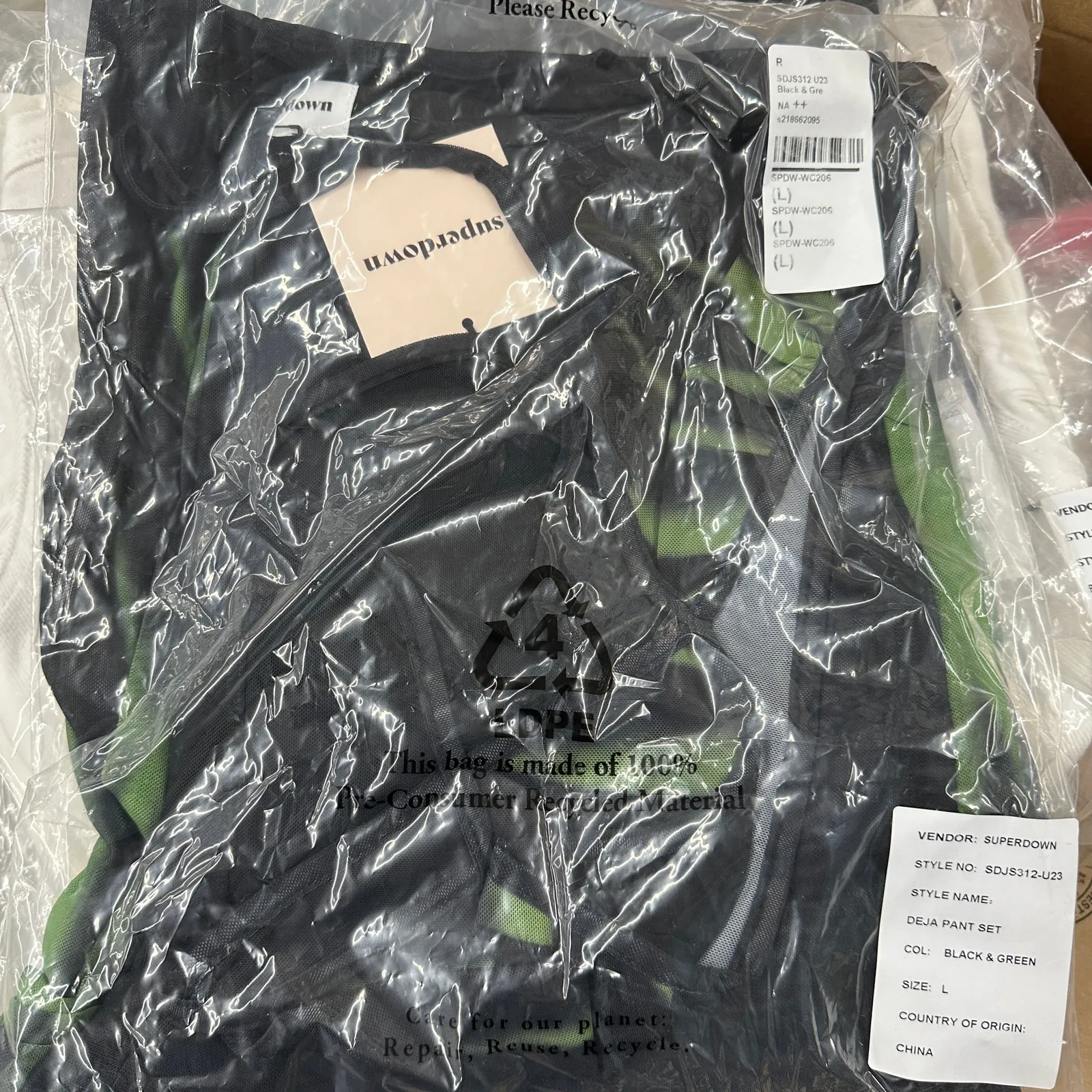 Superdown Black Sheer Flare Pant Set LARGE Crop Top Wicked Cochella Festival NEW - Image 10