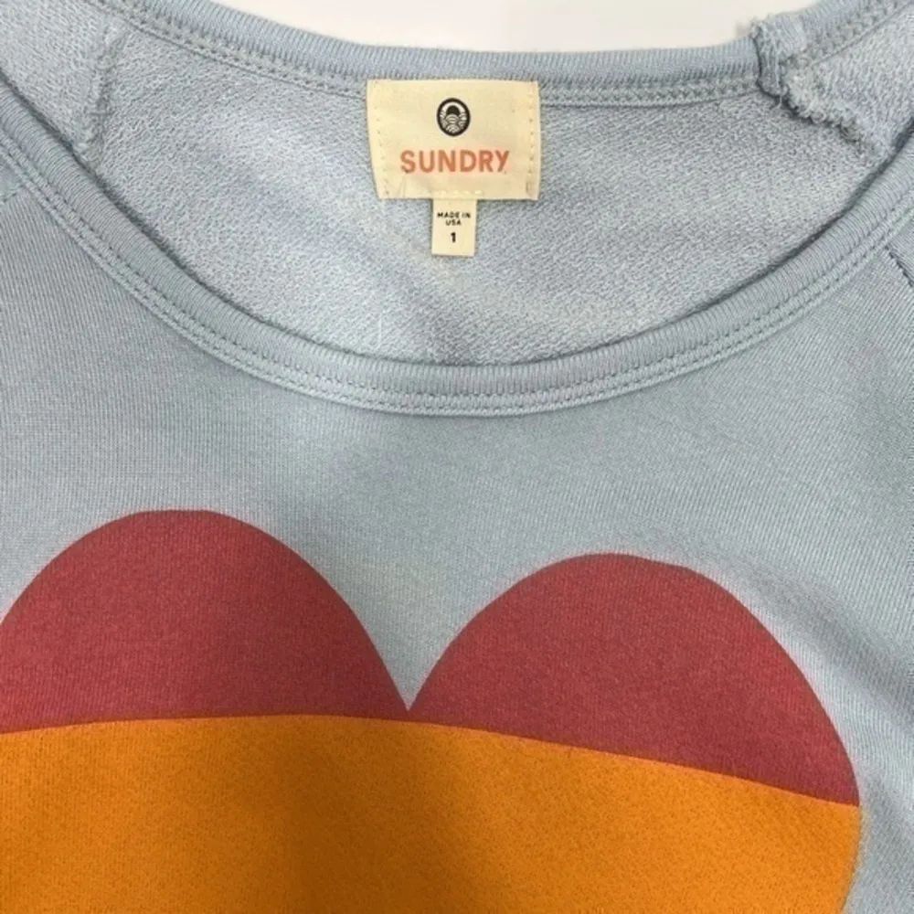 NWOT Anthropologie Sundry Rainbow heart Sweatshirt - Image 3