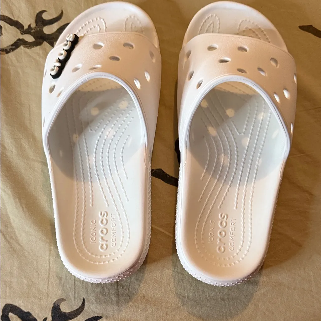 CROCS Classic White Slide Sandals - Image 2