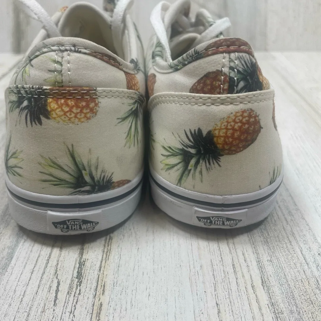 Vans Atwood Low Pineapple Print Sneakers Womens Size 9.5 White Lace Up - Image 5