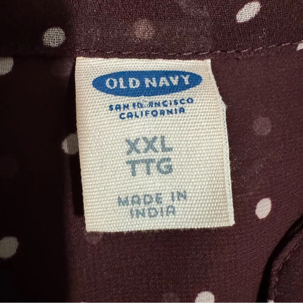 Old Navy Women Burgundy Polka Dot Sheer Long Sleeves Relaxed Fit Blouse Size XXL - Image 11