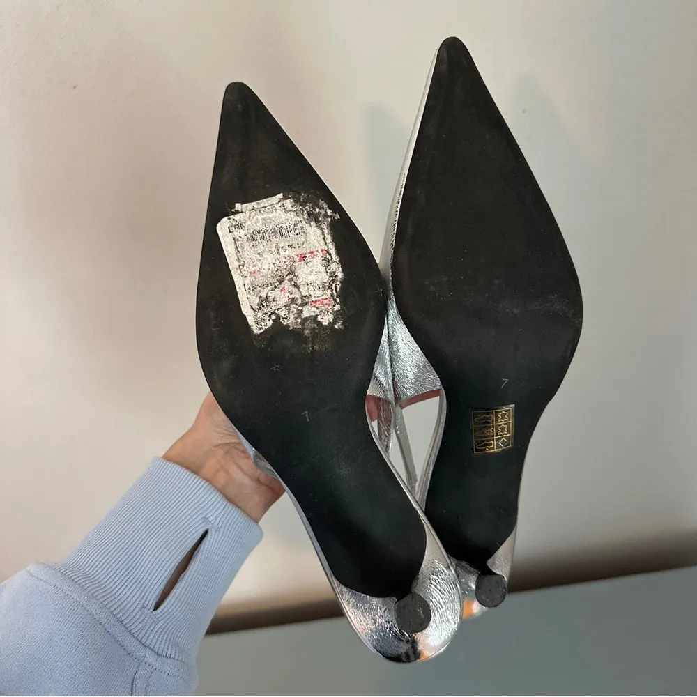 Jeffrey Campbell Gambol Silver Slingback Heel 7 NEW - Image 3