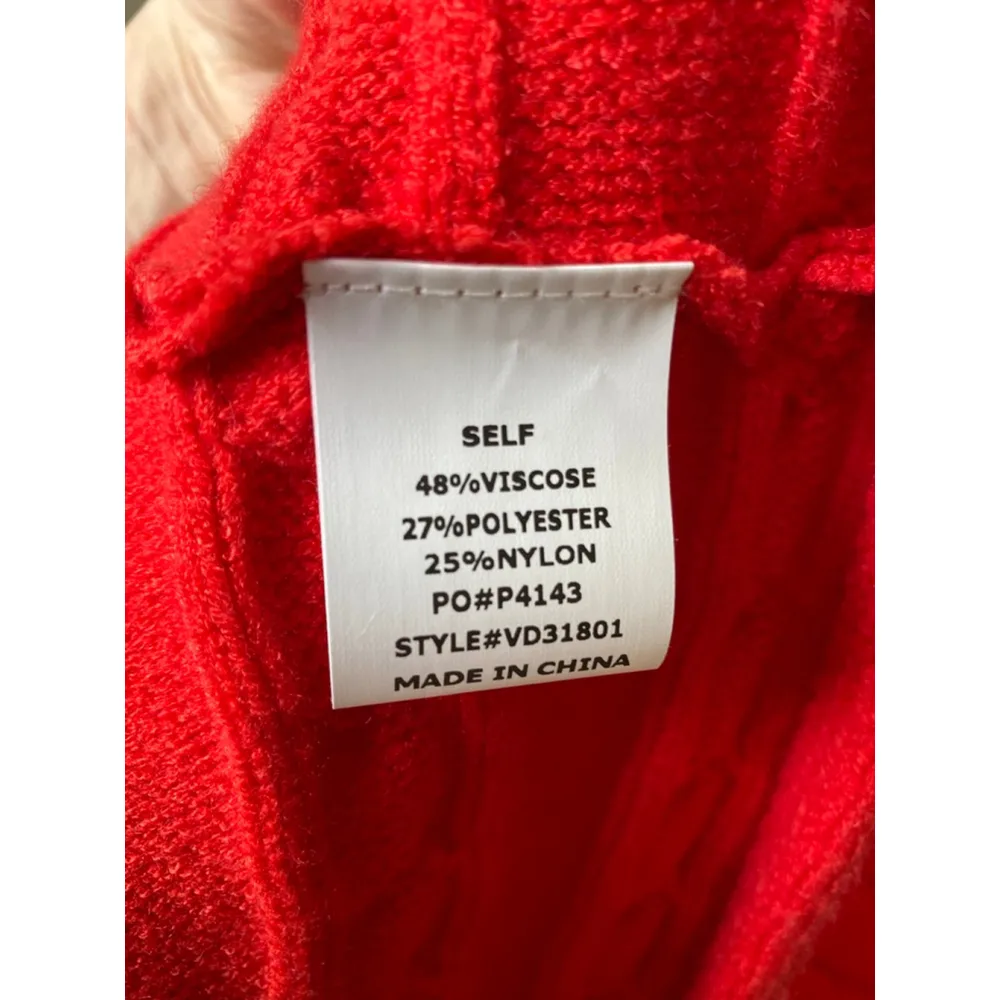 Vine & Love Midi Dress Knit Sweater Cable Red Festive Christmas S Holiday Cozy - Image 7